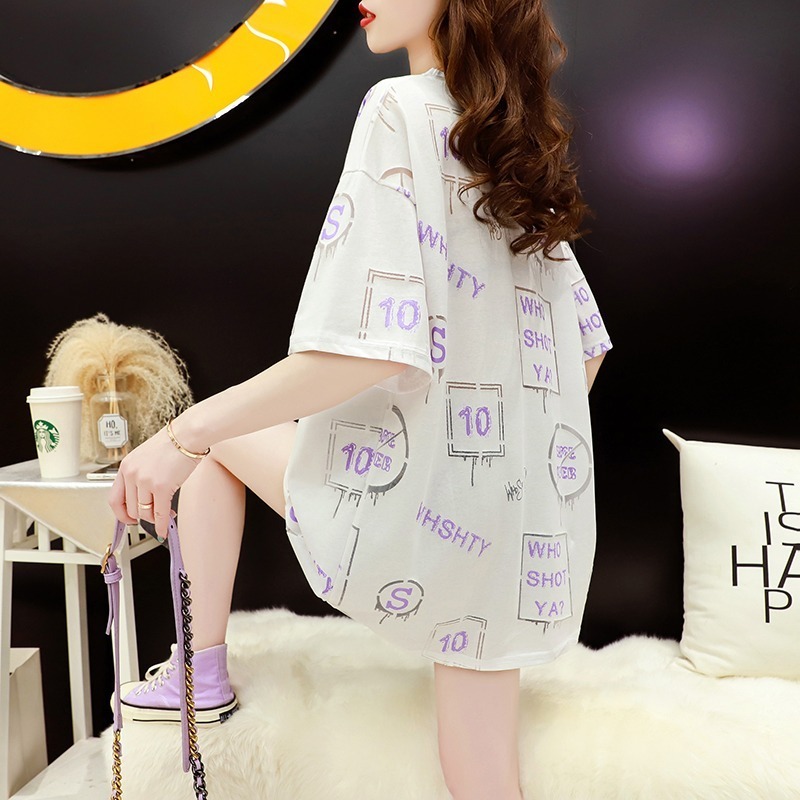 Pregnant woman blouses female summer loose large size medium long version Summer thin short sleeves shorts summer clothes out of fashion style suit