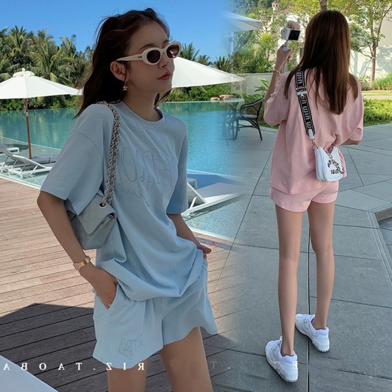 Pregnant Woman Summer Clothing Suit Out Fashion Models 2022 New Short Sleeves Shorts Summer Thin style casual sports Two suits