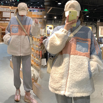 Maternity coat autumn and winter outer wear Korean style cardigan winter coat velvet thickened sweatshirt womens top winter style 2021 new style