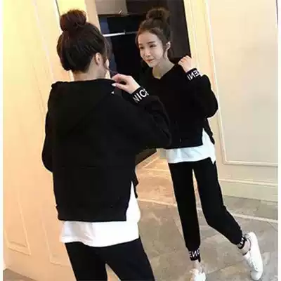 Pregnant women autumn suit fashion new out net red loose large size sports Spring and Autumn sweater jacket two-piece set
