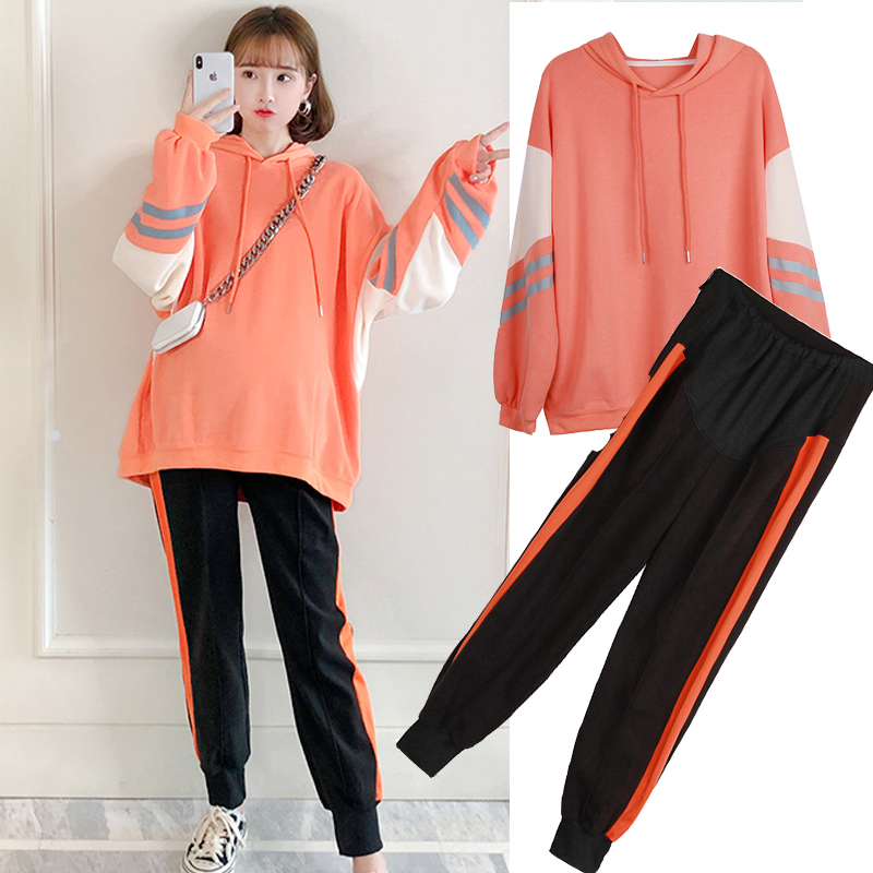Pregnant Woman Autumn Clothing Suit Fashion New Out Spring Autumn Season Loose Big Code Blouse Sweatshirt Leisure Sports Two Sets