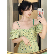 SYT Green Wild Fairies Fairy dress 2021 New summer display slim style Elegant Green Crushed Flower Beads pendant with skirt