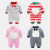 Quần áo sơ sinh cho bé sơ sinh mùa thu và mùa đông Đàn ông và phụ nữ bé nhung san hô jumpsuit phù hợp với quần áo ấm cho trẻ em quần áo trẻ sơ sinh cao cấp Áo liền quần