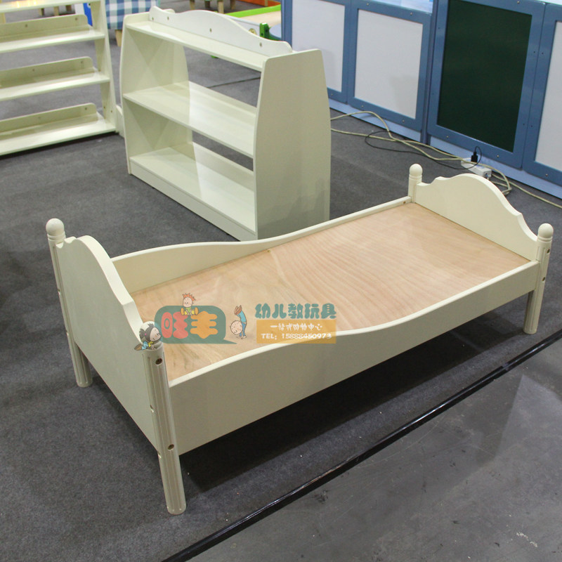Bunny Bear white aristocratic Ou-style bed Kindergarten Early taught Baked Lacquer Children Special Bed Lunch Break Sleeping Bed Single Bed