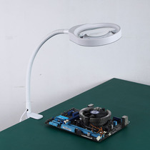 PDOK clip-on bracket magnifying glass with light HD home appliance repair soldering jade carving work desk lamp PD032A