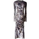 High-end velvet dress female 2022 new v-neck temperament waist slim slim black leopard fishtail skirt