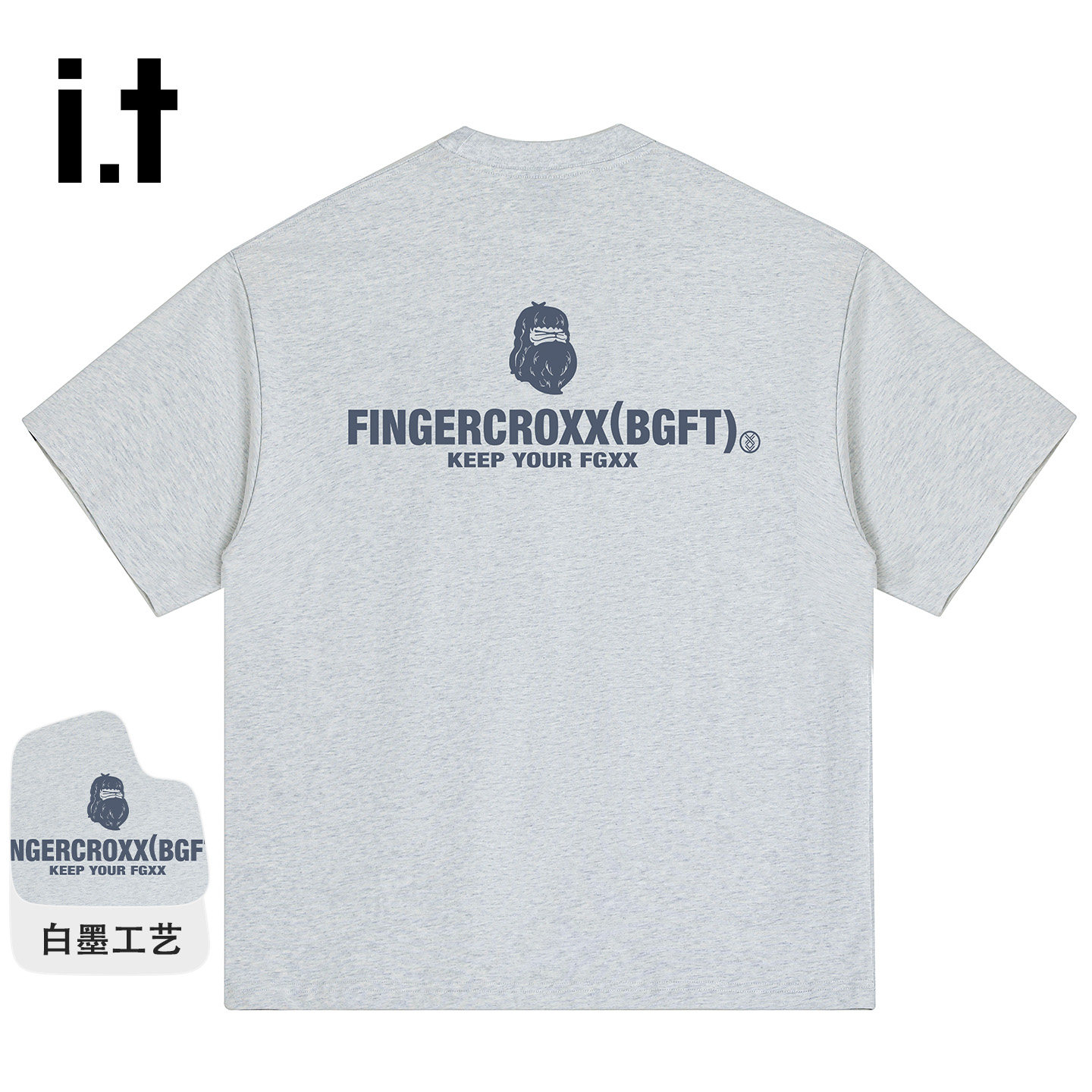 it FINGERCROXX, американская тяжелая пара человек-обезьяна, футболка с короткими рукавами, мужская футболка бренда tide, летняя хлопковая футболка 2025 года Изображение 1