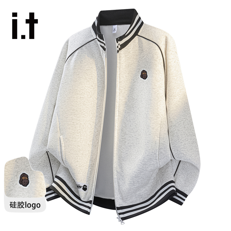 Fingercroxx Raglan Striped Color-Block Baseball Jacket Autumn Flight Jacket Men's Baseball Stand Collar Coat Men Fingercroxx Raglan Striped Color-Block Baseball Jacket Autumn Flight Jacket Men's Baseball Stand Collar Coat Men