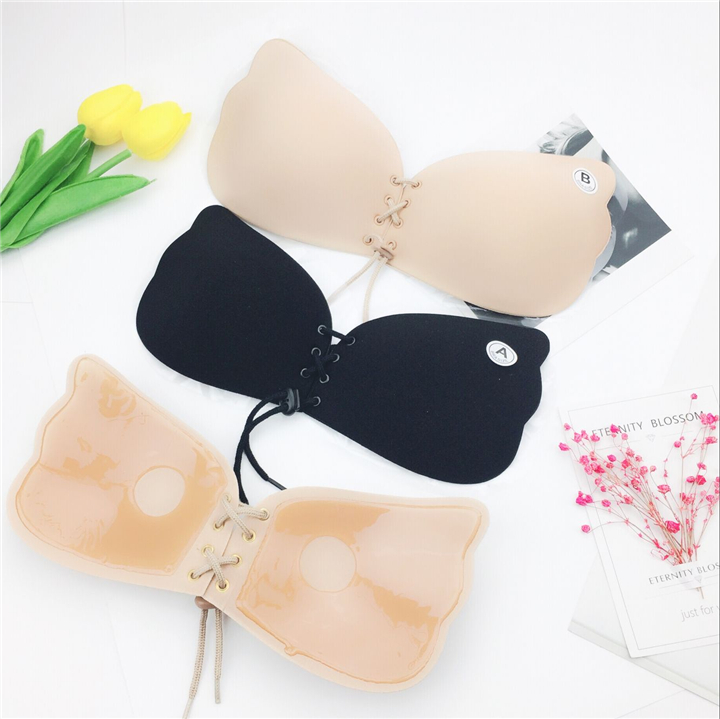 Quây quây silicone vô hình áo ngực đẹp trở lại đồ lót mỏng phần ngực dán đám cưới ngực nhỏ tụ tập chống trượt núm vú dán núm vú