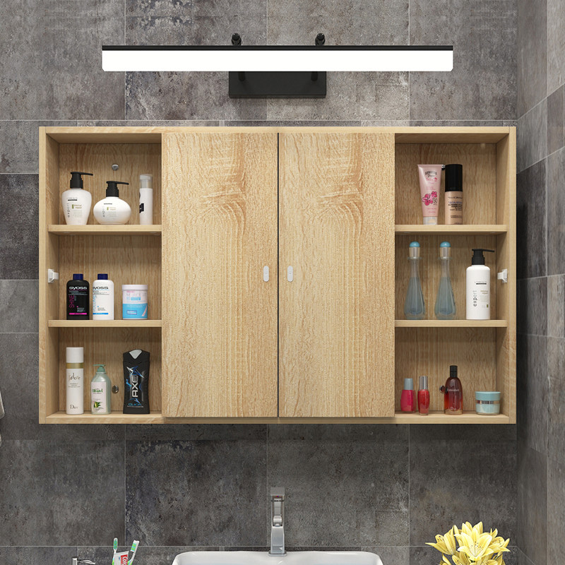 Modern minimalist concealed mirror cabinet hanging wall style dressing room Bathroom shelve Feng Shui Mirror box wall-mounted bath cabinet