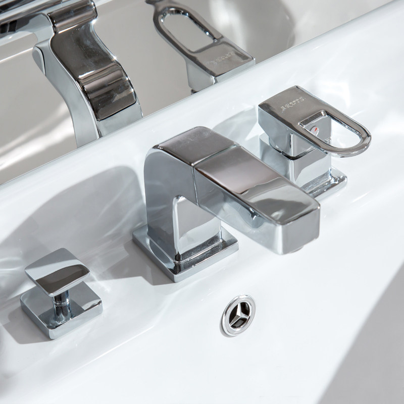 Double-hole surface basin hot and cold tap double handle two-piece three-hole washbasin washbasin bathroom with three sets