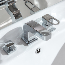 Double-Hole Basin hot and cold faucet double-handle split three-hole wash basin bathroom three-piece set