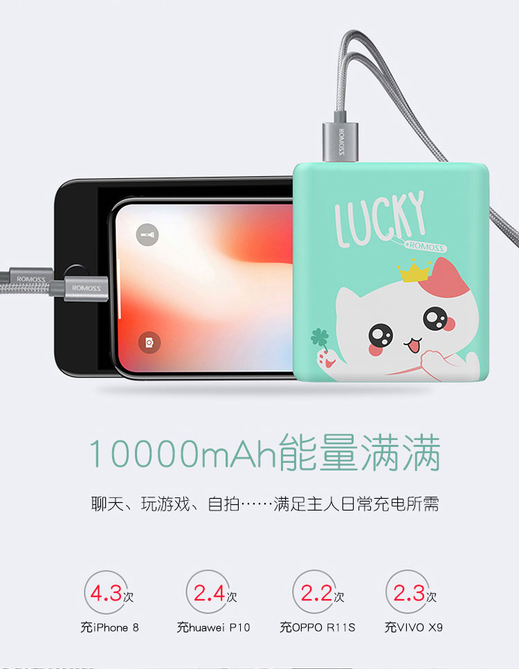 Luo Mashi điện thoại di động sạc phổ kho báu 10.000 mA thông minh sạc nhanh bé gái song sinh dễ thương phim hoạt hình usb 10000 Apple / Android / type-C nhỏ gọn cầm tay điện thoại di động - Ngân hàng điện thoại di động sạc dự phòng umetravel