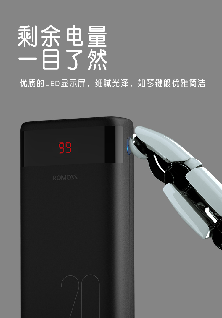 Rome chính thức sạc kho báu 20000 mAh doanh nghiệp nhỏ gọn màu đen Điện thoại di động Type-C 20.000 phổ sạc nhanh mỏng - Ngân hàng điện thoại di động sạc dự phòng cho laptop