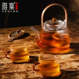 雅集 Чайный сервиз, стеклянный заварочный чайник, чай Пуэр, вместительный и большой красный (черный) чай