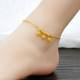 Genuine pure gold anklet 9999 pure gold gold color women's bell net red transfer bead anklet female jewelry for girlfriend