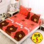 Giường Falais dày ấm flannel trải giường bằng vải nỉ lông cừu pha lê bọc nệm 1,5 m 1,8 m ga chun trải giường	