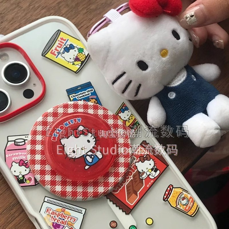 Kt Collaboration Pps Strong Magnetic Phone Case, Dreamy Snack-Themed Can-Shaped Makeup Mirror Magnetic Stand Suitable for Apple iPhone 17 Pro Max 16