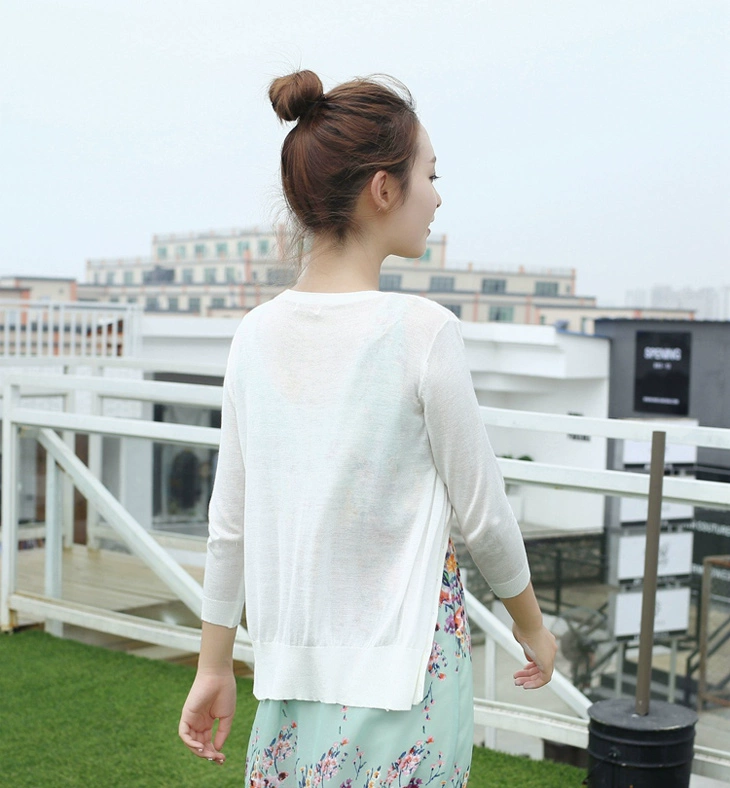 Áo len mỏng mùa hè ở Nam Cực Áo len nữ mỏng Áo choàng ngắn bên ngoài điều hòa không khí áo chống nắng quần áo áo cardigan nữ