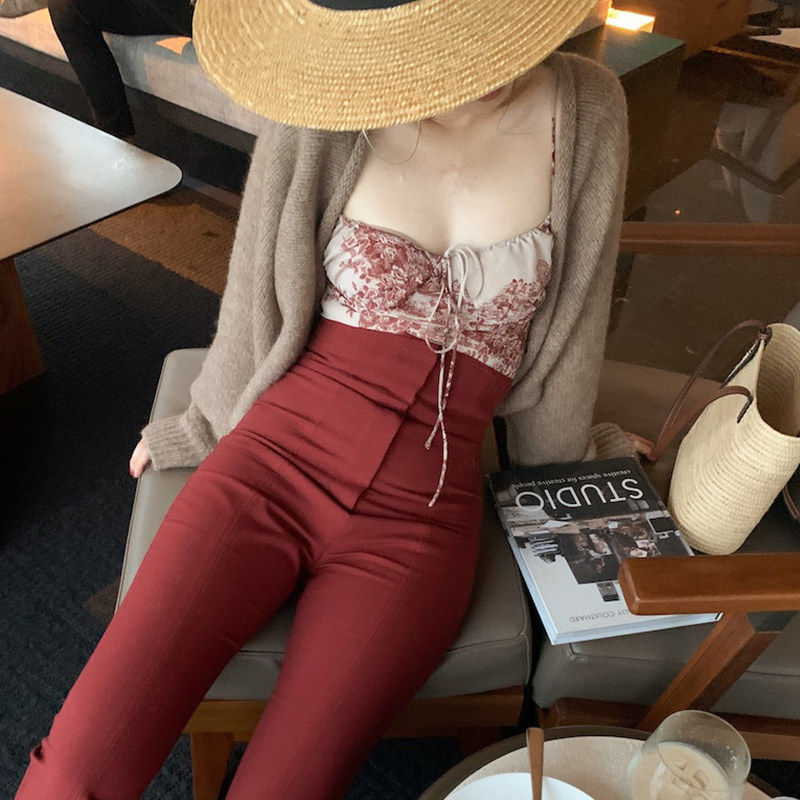 lowey sketchy print Sketch manor French drawstring print camisole inner base top