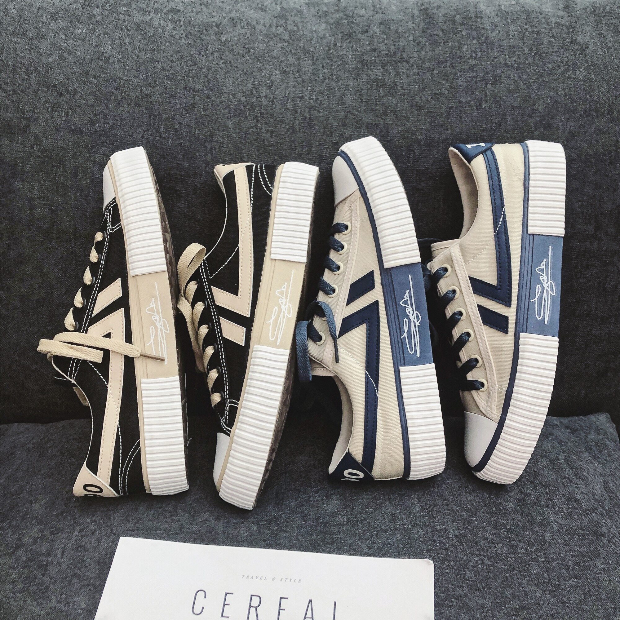 Hong Kong style trend all-match biscuit canvas shoes low-top men's 2021 spring youth student casual board shoes couple shoes