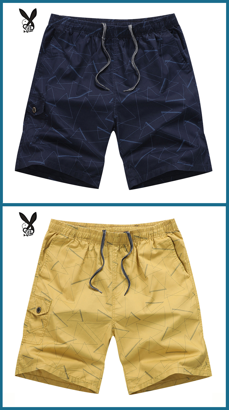 Quần cotton nam nhà rộng năm điểm quần short đi biển 衩 mùa hè giản dị cộng với chất béo quần size lớn mặc quần jean nam hàng hiệu