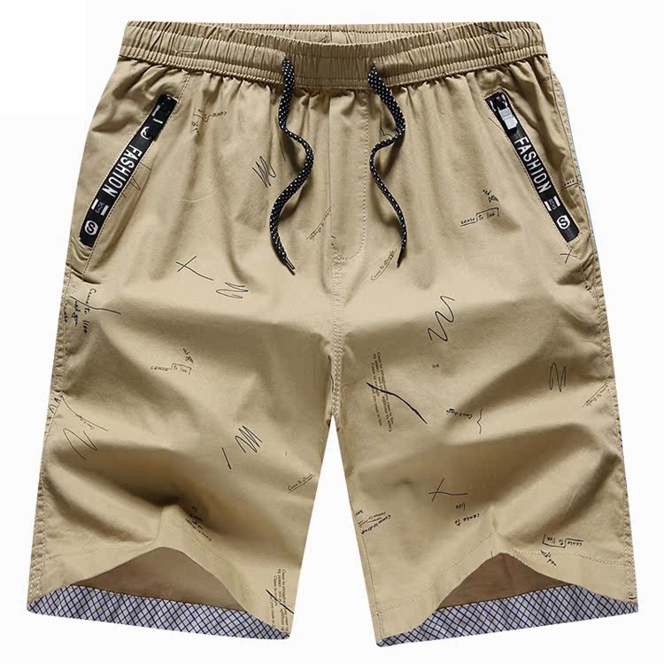Nhà nam 5 điểm 5 quần short đi biển 衩 bông mùa hè lỏng lẻo túi khóa kéo bên ngoài mặc quần lớn quần âu nam