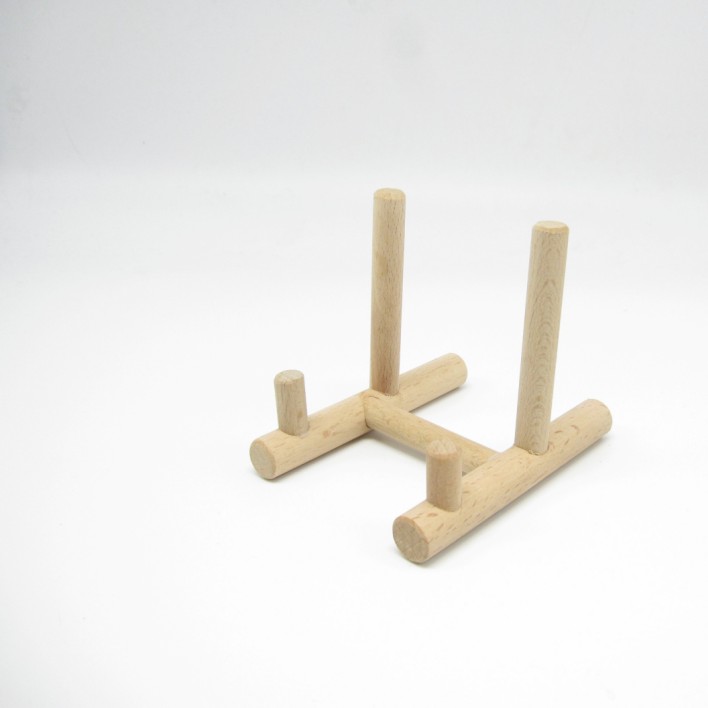 Decorative plate holder solid wood log tea cake holder drain plate holder multi-layer wooden frame storage layer rack
