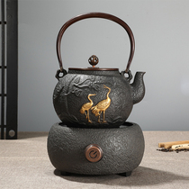 Tortoise Crane Eyenne Iron Jug Day Style Handmade Cast-iron Pot Imitation Ancient Electric Pottery Stove No Coating Health Care Iron Teapot Suit Tea Set