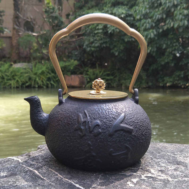Iron Jug Cast Iron Jug Pure Handmade Day Style Without Coating Tea Set Retro Cooking Water Burning Kettle 1 2L Wellness Kung Fu Teapot