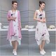 2023 Early Autumn Retro Ethnic Style Cotton and Linen Dress Women's Two-piece Elegant Large Size Casual Linen Long Skirt Suit