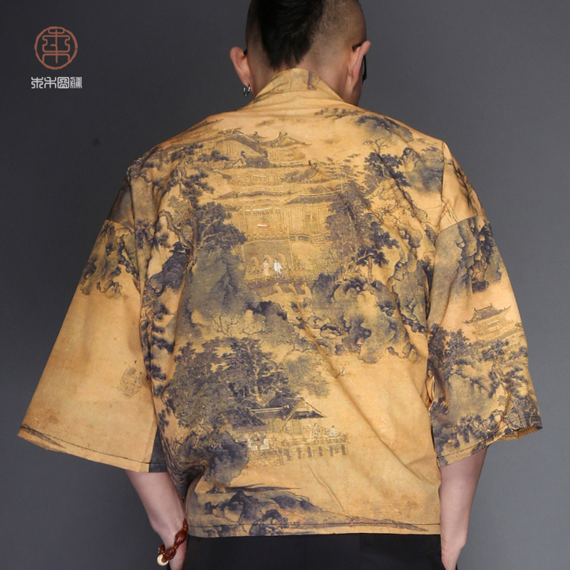 gió Trung Quốc gió quốc gia kimono Nhật choàng áo jacket nam áo gió dài tay thời trang Hàn váy Tang chiếc váy mùa thu váy