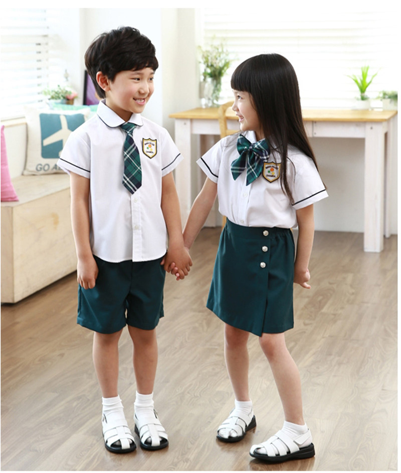 Yinglun Wind Kindergarten Garden Suit Short Sleeve Shirt Elementary School Children's School Uniforms Children Summer Camp Costume Play Out Clothes