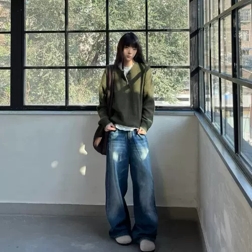 Демисезонный ретро свитер, трикотажная куртка для влюбленных, в американском стиле, изысканный стиль