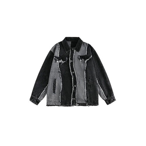 Дизайнерская джинсовая осенняя демисезонная куртка подходит для мужчин и женщин для влюбленных, в американском стиле, тренд сезона, оверсайз