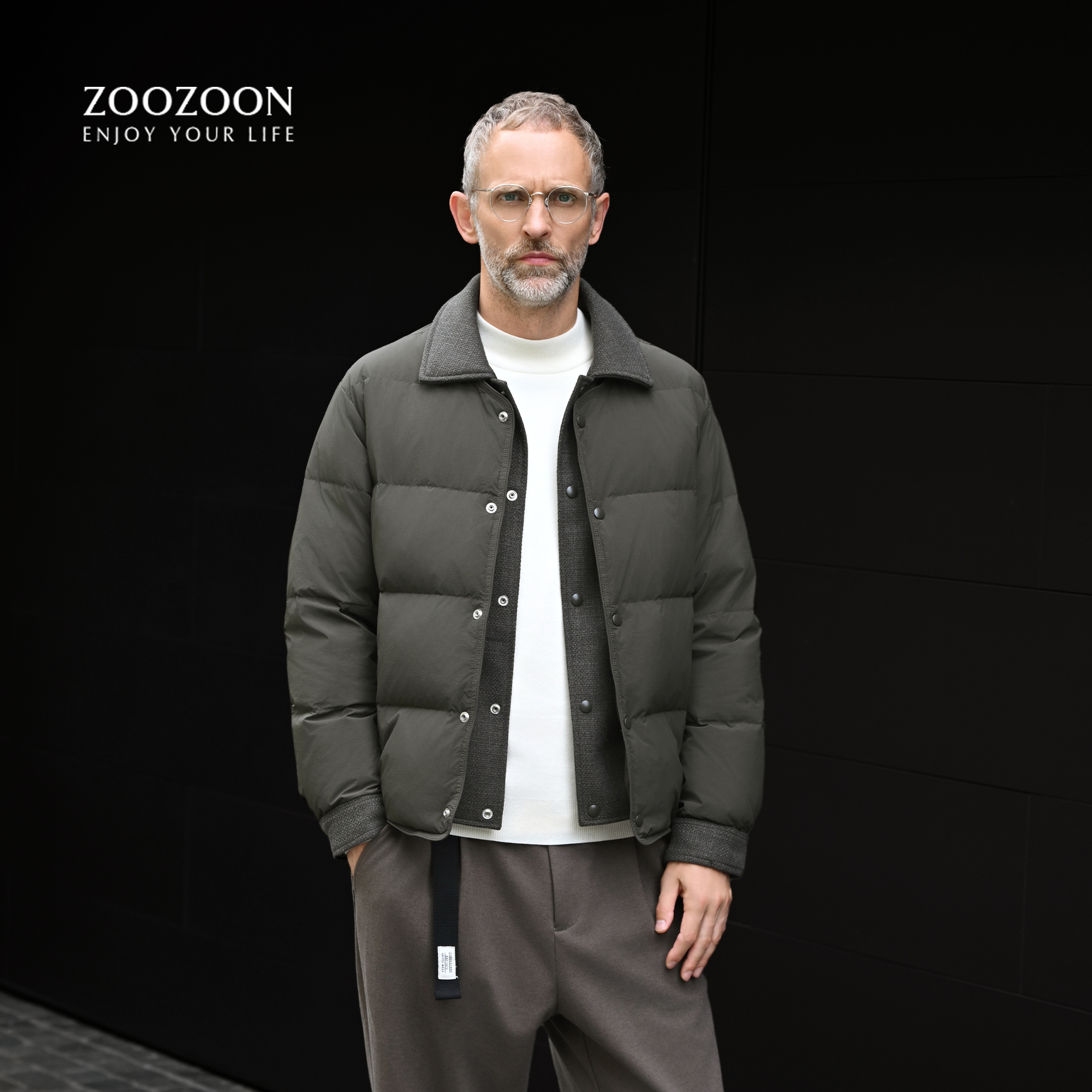 Мужской пуховик, новинка 2025 года, куртка с лацканами для зимних каникул, сшитая из двух частей, мужская утепленная и холодостойкая мужская одежда