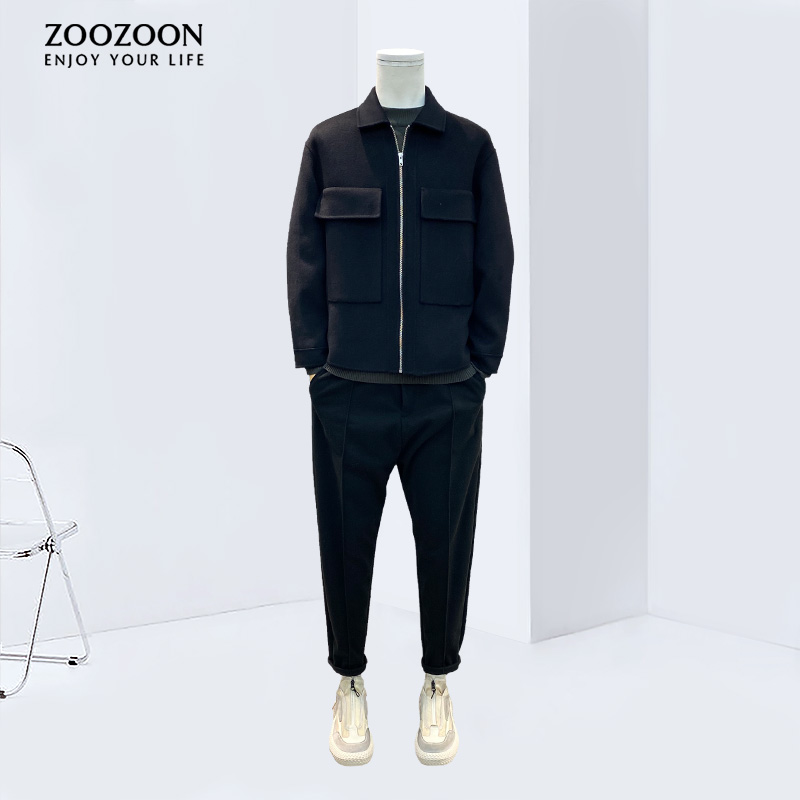 Wool coat double-sided coat Men's 2020 new wild wool autumn and winter clothing Korean version of the trend coat