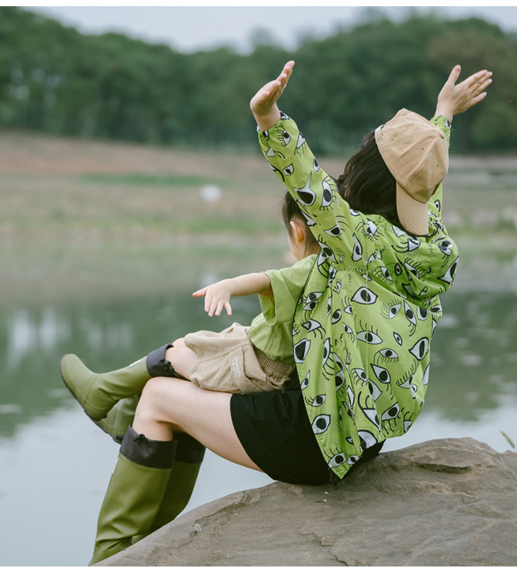 亲子档日式儿童雨鞋野鸟协会日标高筒雨靴橡胶防滑防水靴男女同款 — 28