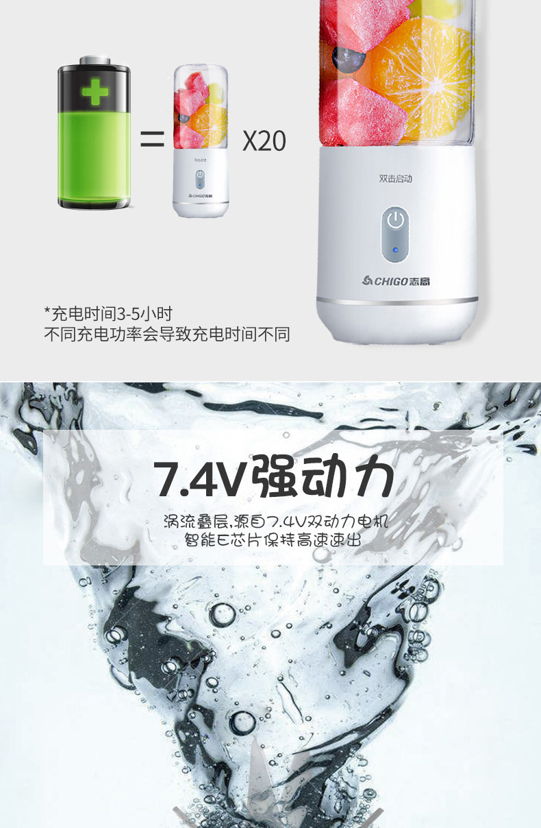 máy xay hạt đa năng Máy ép trái cây cầm tay Chigo ZG-K852 đa chức năng máy ép trái cây điện nhỏ - Máy ép trái cây máy xay sinh to loại nào tốt