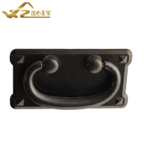 Modern retro square rings zinc alloy black coffee ancient cabinet drawer handle