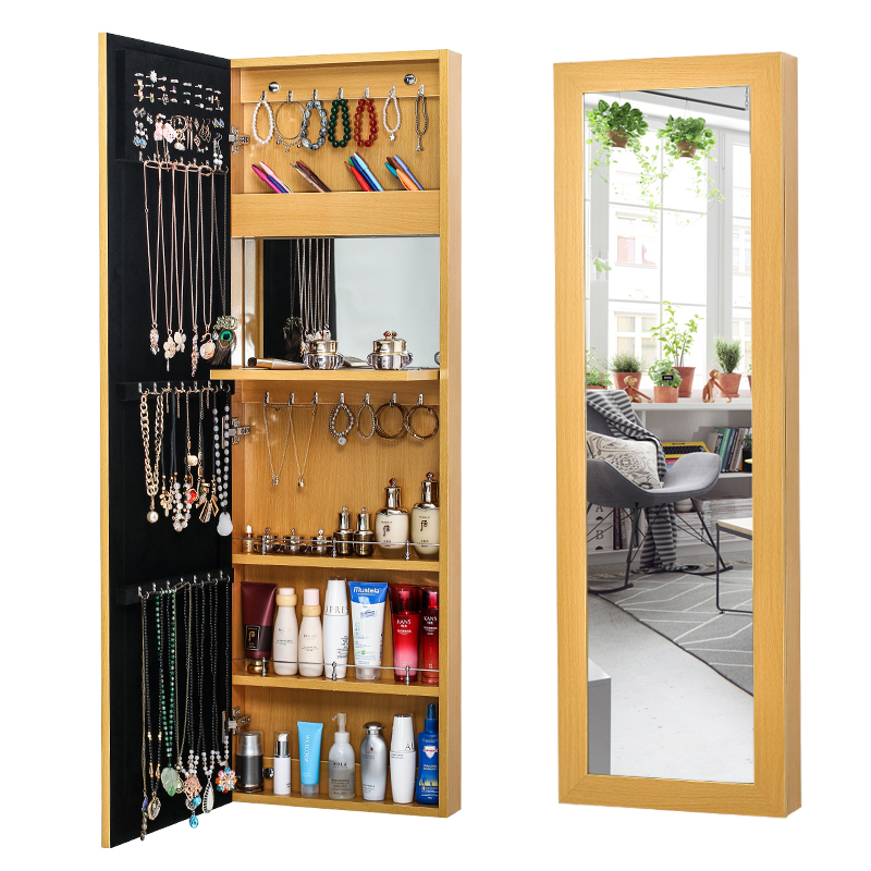 Full Length Mirror Wall Hanging Porch Cabinet Frameless Wood