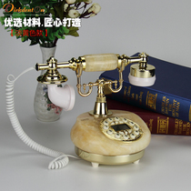 European antique craft natural jade creative phone home retro dial to show wired fixed phone