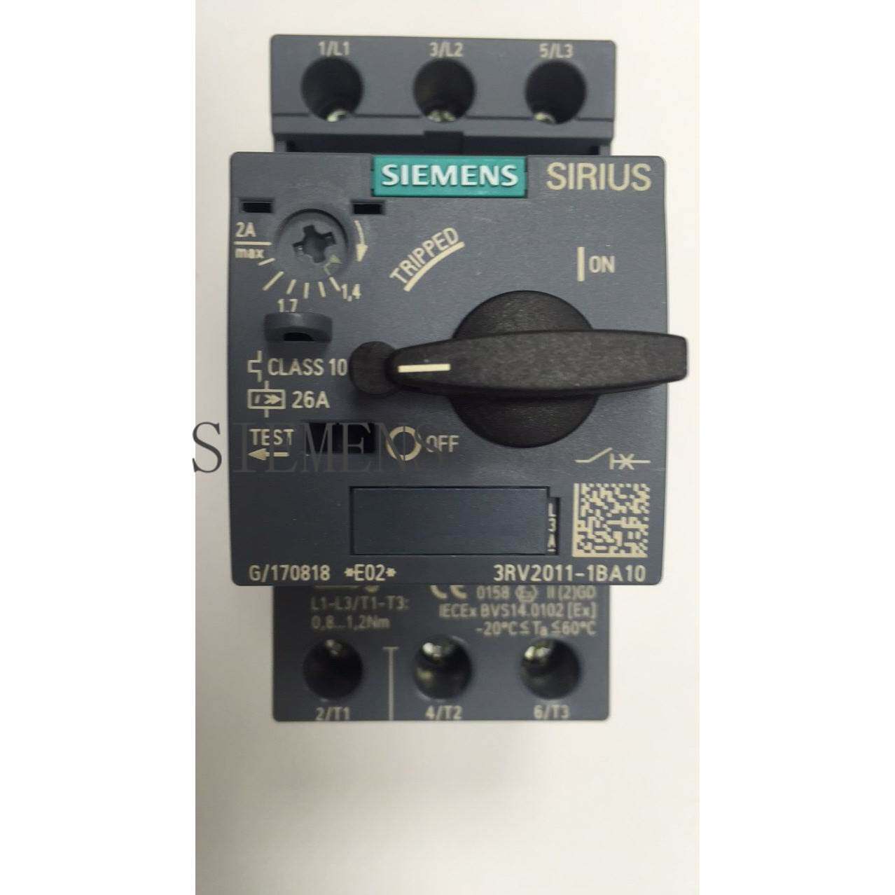 Siemens motor protection switch breaker 3RV2011-1CA10 3RV20111CA10