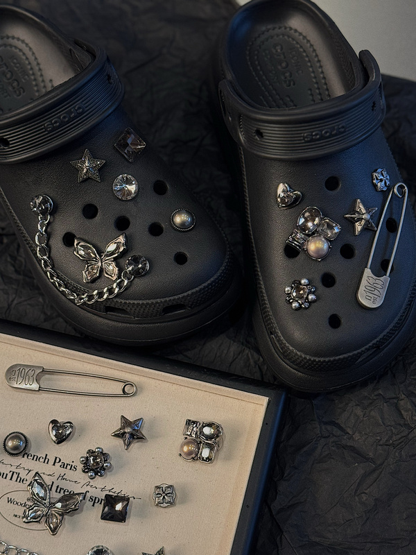 Original "Butterfly Effect" Shoe Accessories, Metal 3D Shoe Charms Compatible with Crocs