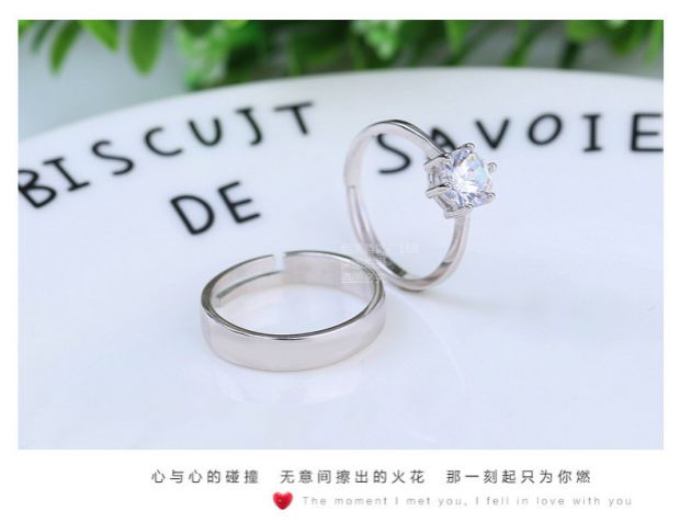 1 carat mô phỏng nhẫn kim cương cổ điển 6 móng vuốt đôi nhẫn sống miệng nam và nữ cặp đạo cụ chụp ảnh cưới để nhẫn mặt nhan kim tien