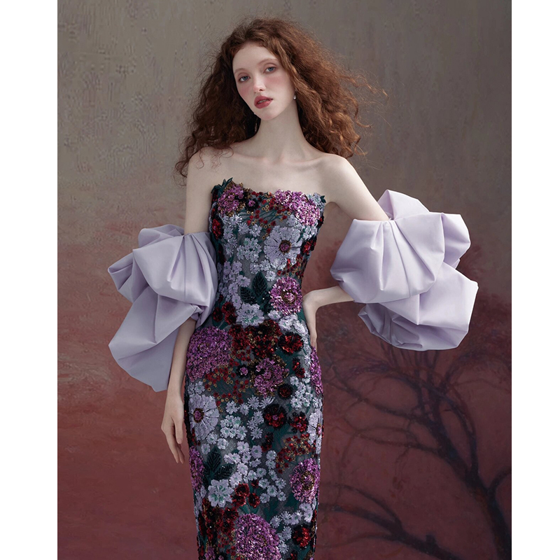  XL+Purple dress, puff sleeves   + $9.43 