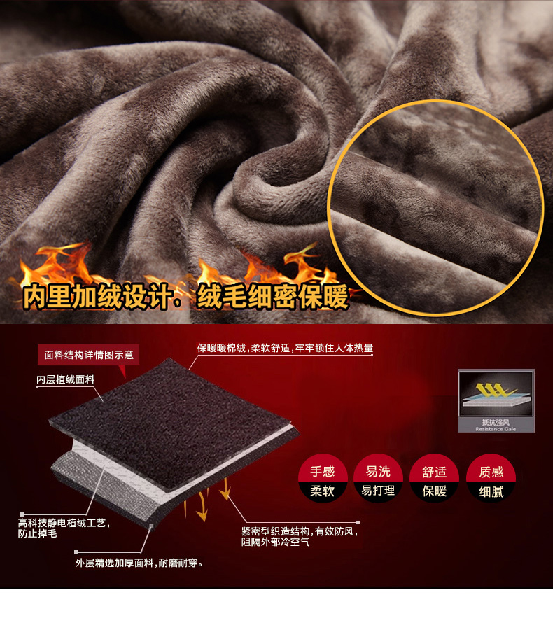 男士加绒加厚假两件保暖衬衫 图3