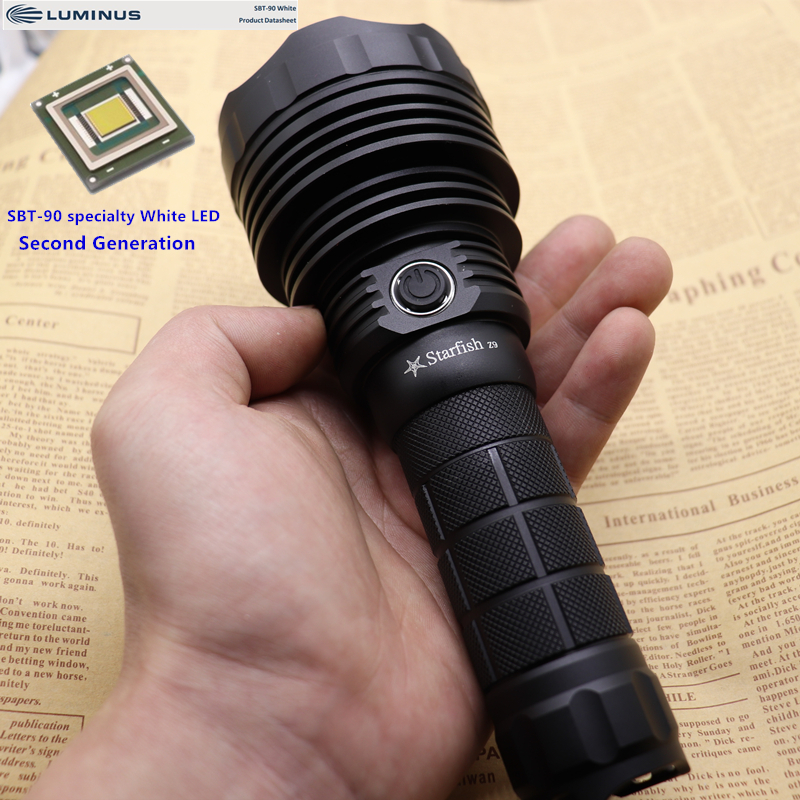 Micro Blemish Sea Star Z9 SBT90 SBT90 2LED Light Pearl Recharge Outdoor Far Shot Super Bright Big Head Stepless Dimming-Taobao