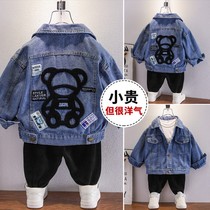 Boys' cowboy coat autumn outfit children's Korean version of the fashionable tide shirt 2021 spring and autumn new little boyish clothes