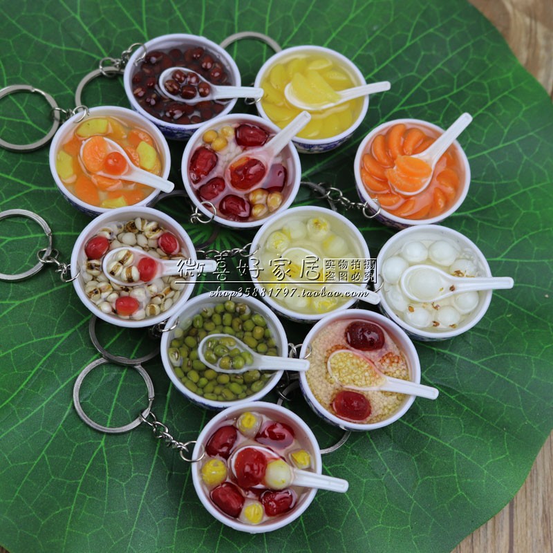 Simulation food model pendant mini dish plastic ornament key chain pendant creative gift enlightenment